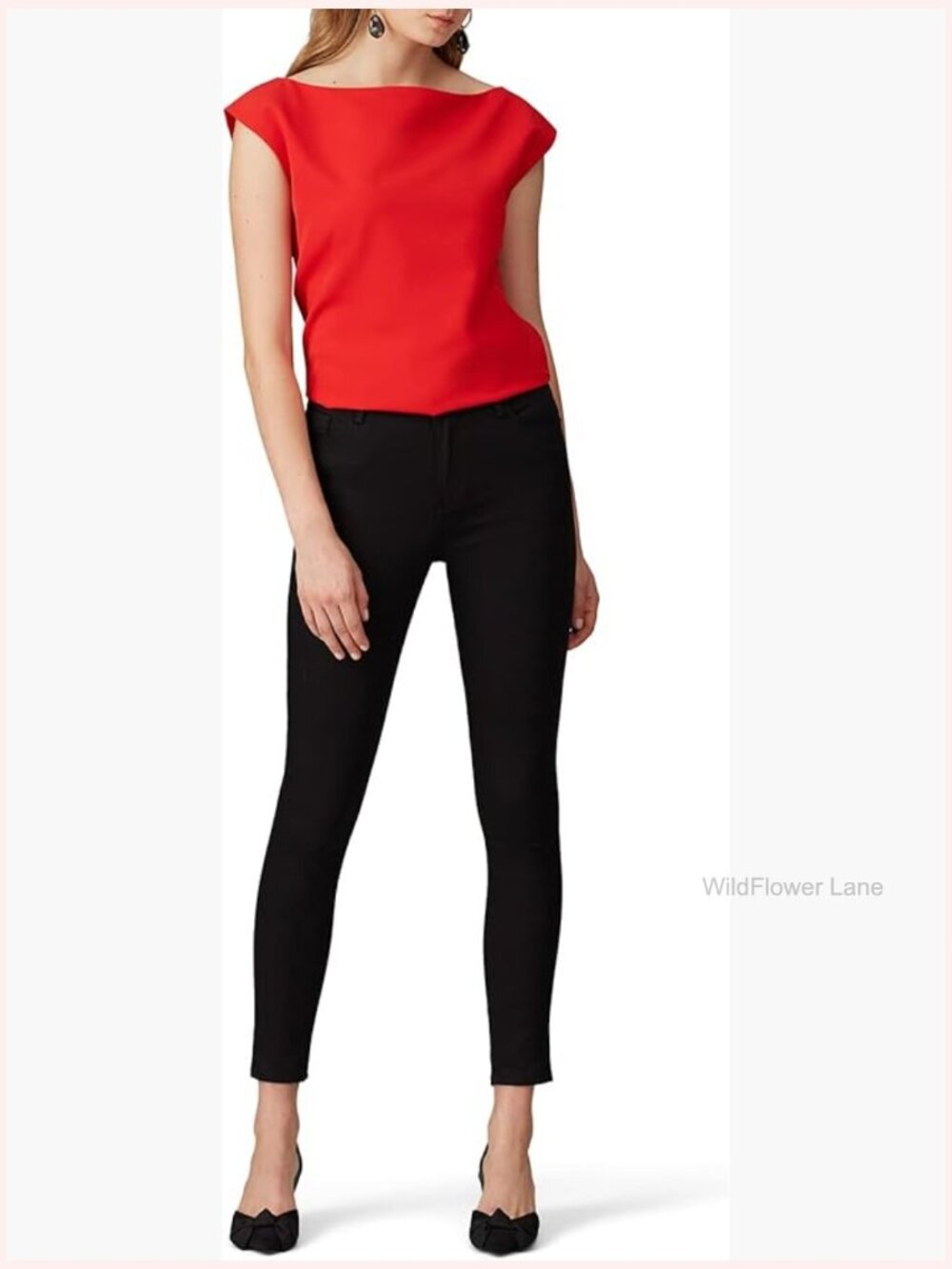 Sleeveless Boat Neck Tank Top Fitted Stretchable